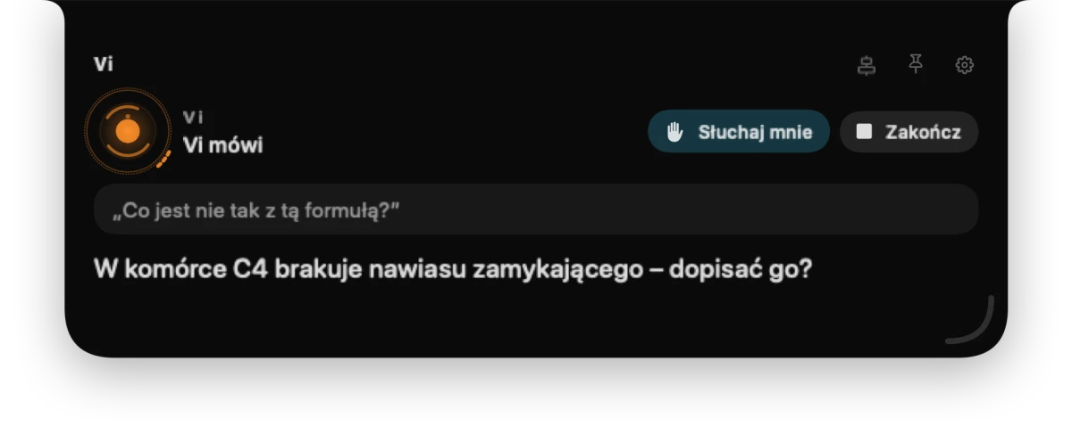 Panel Vi: pomoc z formułą na ekranie